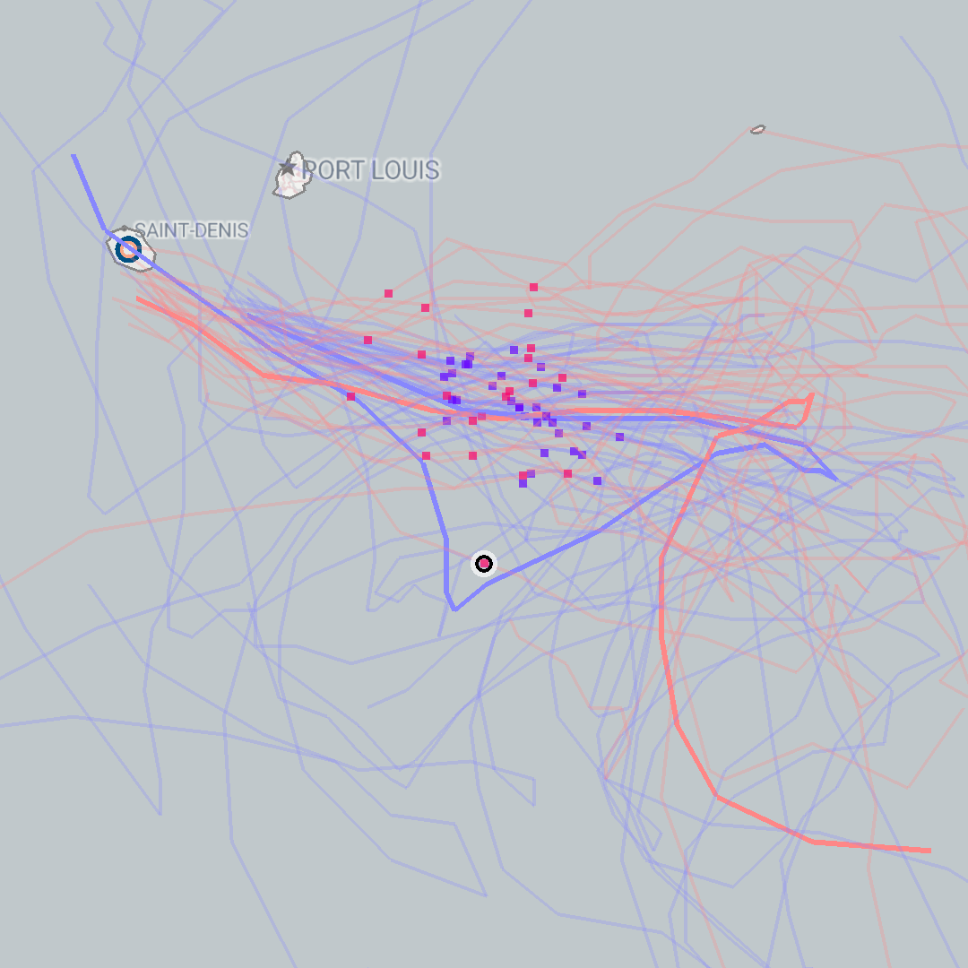 Cyclone Belal tracks in Mauritius